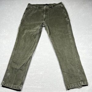 Abercrombie& Fitch 90s Loose Jeans Mens 36 Green Heavy Work Utility Carpenter